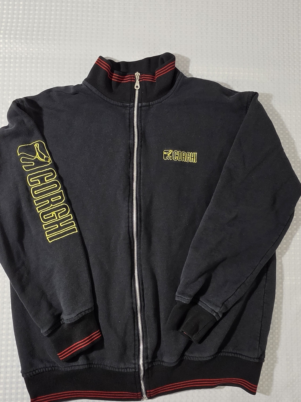 Vintage Corghi Italian Automotive Mechanic Track Jacket Black- Fits Men's M